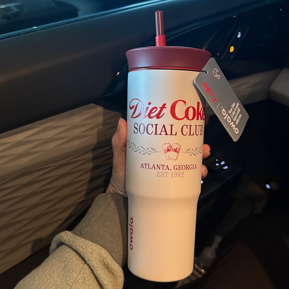 ONE REMAINING: Owala Diet Coke Social Club Stainless Steel Tumbler (24oz)